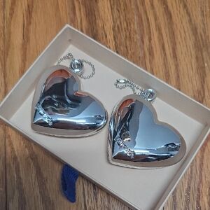Larroude Silver Heart Charm Key Holder